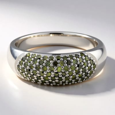 Cavill - Zilveren Damesring - 925 Sterling Zilver met Platina - 0,53 ct Fancy Afrikaanse Diamanten - Rond Pavé Zetting Elegant