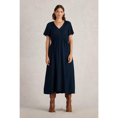 White Stuff Imogen Midi Dress Dark Navy Maat: 8 | Midi Jurken Outlet | Dames | Blauw
