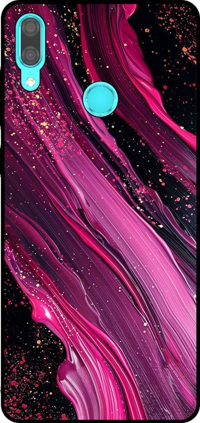 Smartphonica Telefoonhoesje Geschikt voor Huawei Y7 (2019) met marmer opdruk - TPU backcover case marble design - Paars Roze geschikt voor Huawei Y7 (2019)