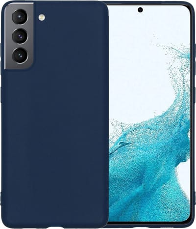 Hoesje - Geschikt voor Samsung Galaxy S22 - Sterk & Shockproof - Siliconen Case - Hoes Cover - Telefoonhoes - Donkerblauw