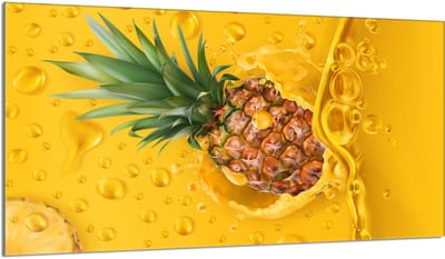 TMK ArtDeko Serie - Ananas Keukenbeschermingsplaat - 90x52 cm - Veilig Glas