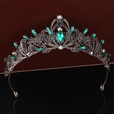 Couronne de Diamant de Mariée Tiara assortie pour Photographie de Mariage Accessoires pour Cheveux Couronne de Princesse Bandeau pour Filles Accessoires d'Anniversaire black