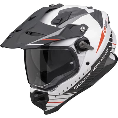 Scorpion ADF-9000 Air Feat Mat Wit Zwart Rood Adventure Helm - Maat M - Helm
