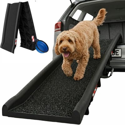 Honden Oprijplaat - Dieren Opgang - Veilig Instappen - Antislip Laag - 156x40cm - Zwart