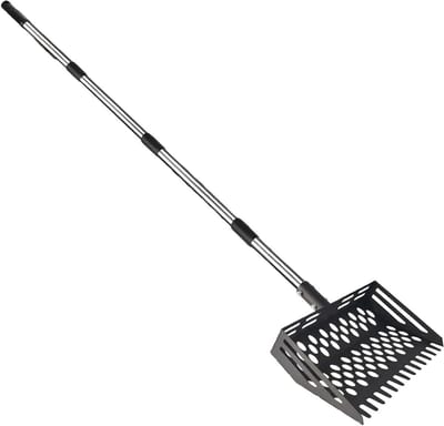 Hokken Schoonmaak Schep - Hark Zeef - Afval Beheer - Verstelbare Steel - Tot 165 cm - Metaal