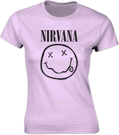 Nirvana Dames Tshirt -XL- Smiley Roze