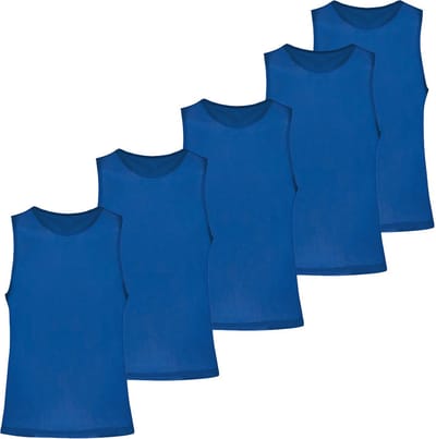 Trainingshesjes blauw - 5 stuks - Voetbal hesjes senioren - Maat XXL - Ciclón Sports sporthesjes