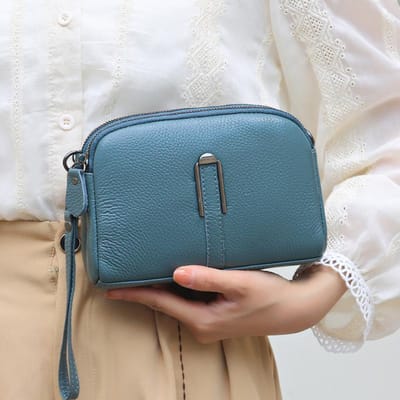 Dames tas van echt leer top laag rundleer Nieuw modieus en veelzijdig Middelbare leeftijd Vrouwen Moeder Eén-schouder Crossbody tas gray