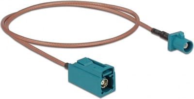 Fakra Z (m) compact - Fakra Z (v) antenne verlengkabel - RG316 - 50 Ohm / transparant - 0,50 meter