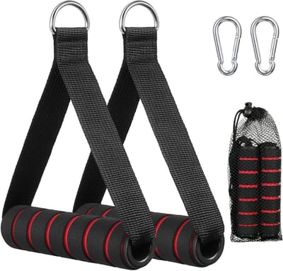 Weerstandsbanden Handvatten voor Kabelmachine, Geschikt voor Fitness, Training en Pilates met 2 Sterke Karabijnhaken