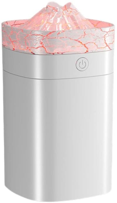 Kleine luchtbevochtiger - Draagbare mini-luchtbevochtiger met koude nevel – Fluisterstil voor slaapkamer, kinderkamer, kantoor en auto – USB-voeding – Gebarsten wit – 400 ml