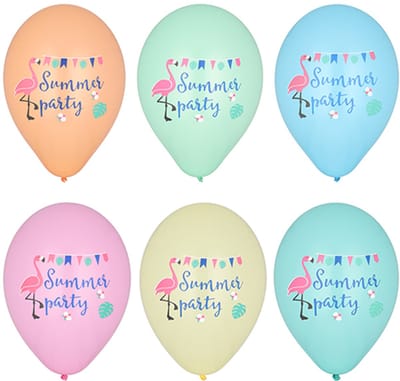 12x 6 Ballonnen Ø 29 cm assorti kleuren Summerparty