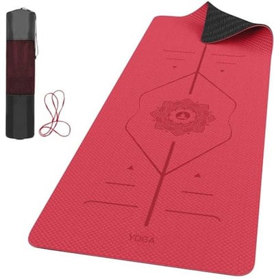 Dikke Yogamat 6 mm met Uitlijningslijnen en Antislip