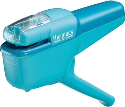 Nietmachine - Kantoorapparaat - Papier Verwerken - Zonder Nietjes - 10 Vel - Lichtblauw
