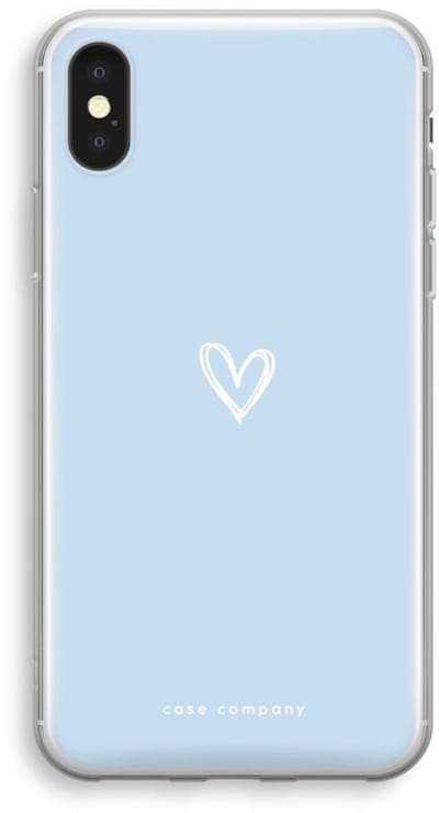 Case Company® - Hoesje geschikt voor iPhone XS hoesje - Klein Hart Blauw - Soft Cover Telefoonhoesje - Bescherming aan alle Kanten en Schermrand
