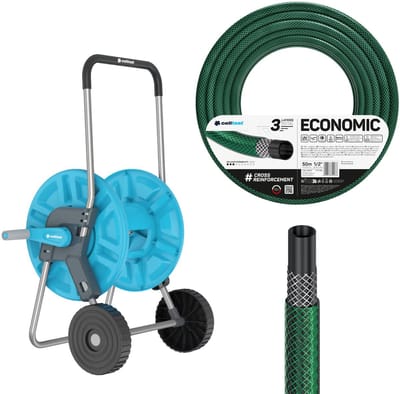 Cellfast Economic - tuinslang 1/2'' 50 m met slanghouder - slangwagen 1/2" 60 m