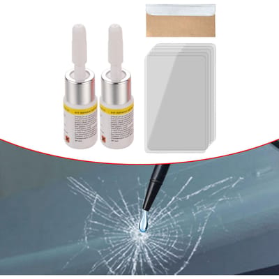 2x Auto Voorruit Scheur Reparatie Kit Kras Chip Scheuren Repareren Eenvoudig Te Gebruiken Automotive Glas Nano Reparatievloeistof Krasverwijderaar White white