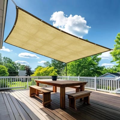 Unyqoos® Efficiënt Schaduwnet voor Optimale Plantenbescherming en Zonwering, 95% Schaduw, UV-Bestendig, 2 x 5 m, Beige