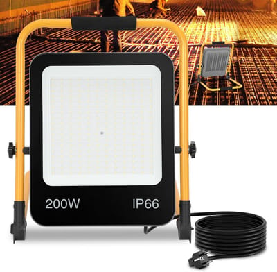 Krachtige LED Bouwspot op Inklapbaar Statief - 200W Werkverlichting 18000LM Koud Wit IP66