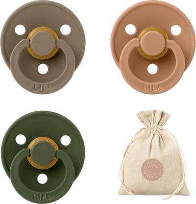 BIBS fopspenen - T1 - Huntergreen, Dark Oak, Earth + BolleToet speenzakje - 0-6 maanden - spenen - speen - fopspeen