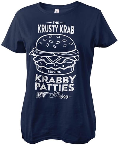 Spongebob The Krusty K-rab -Serving K-rab-by-Patties Girly T-shirt voor dames, marineblauw