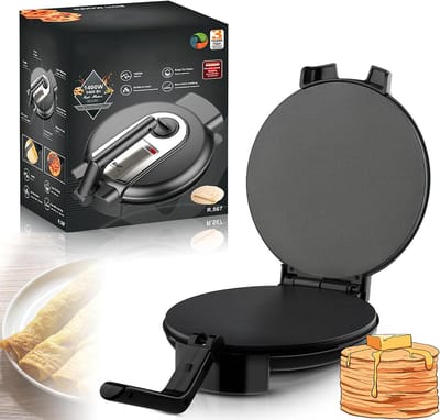 Elektrische Pannenkoekenmaker - Crêpe Maker Tortilla - Snel Ontbijt Bakken - Dubbelzijdige Verwarming - 25cm Diameter