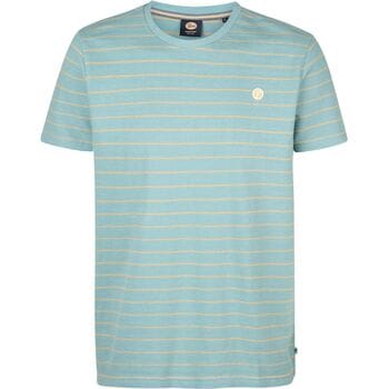 Petrol Industries - Heren Gestreept T-shirt Mahi - Blauw - Maat XXL