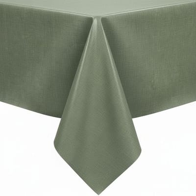 Protecttable - Tafelzeil Linnenlook Olijfgroen 140x50cm - Tafelkleed Afwasbaar - Kunststof