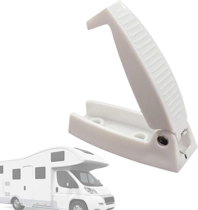 Deurgrendel Caravan - Luikhouder - Open Deur Houden - Stevige Veer - 17 cm - Wit