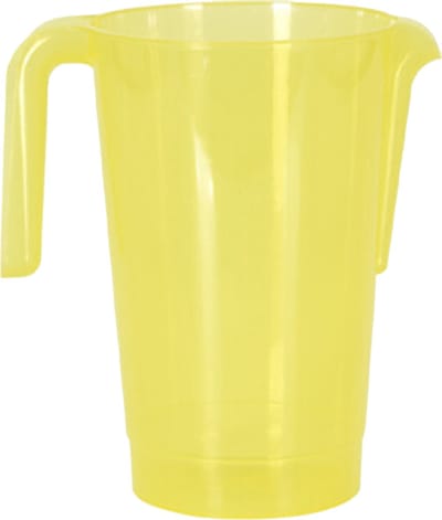 Excellent Houseware Schenkkan/waterkan - geel - 1500 ML - kunststof - 20 x 18 x 20,5 cm