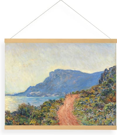 Hangende Poster Linnen Zuidelijk Landschap Monet The Red Road 60x80cm