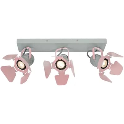 Lucide Opbouwspot Picto - Roze En Grijs - 12,5cm - 3xgu10