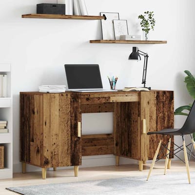 vidaXL - Bureau - Oud - Hout - Bewerkt - hout - 140 - x - 50 - x - 75 - cm