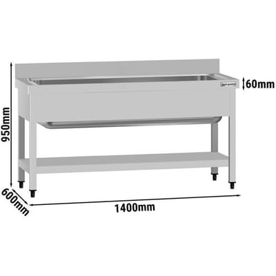 GGM Gastro Topfspültisch ECO - 1400x600mm - mit Grundboden & 1 Becken