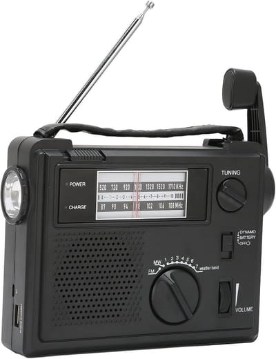 Draagbare Slinger Radio met FM/AM/Weerband en LED Zaklamp voor Buitenactiviteiten