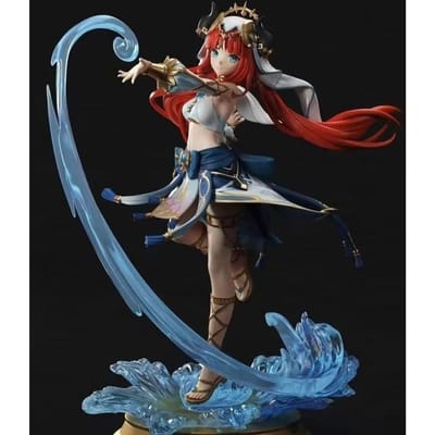 Genshin Impact 27cm PVC Anime Figuur Nilu en 23cm Hu Tao Figuur Poppetje Actiefiguur Verzamelspeelgoed Bureau Decoratie Cadeaus gray