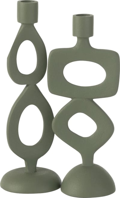 J-Line kaarshouder Ringen - aluminium - groen - 2 stuks