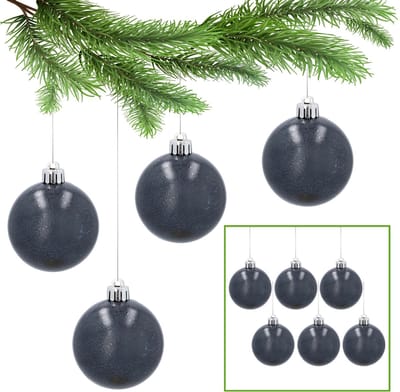Antraciet kerstballen, kerstballen set, kerstboom ornamenten 6cm, 6 stuks