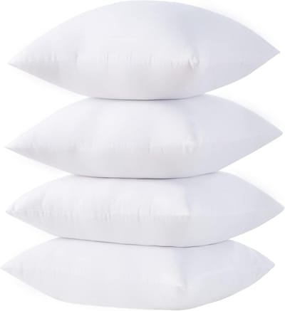Sierkussen Inzetstukken - Kussen Vulling - Decoratief Zitten - Zacht en Ondersteunend - 4 Stuks 56x56 cm - Wit
