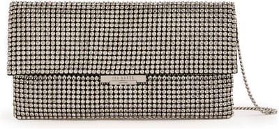 Ted Baker handtas Kristin Crystal Long Fold Over Crossbody Bag Silver zilverkleurig