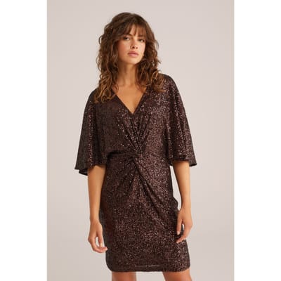 WE Fashion Dress Short Dark Brown Taglia: S | Abiti Mini Outlet | Donna | Marrone