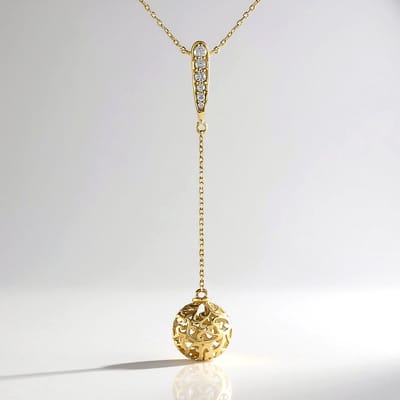 Cavill - Halsketting 9K Geel Goud - Cambodjaanse Zirkoon 0 1 ct - Rondgeslepen, Verstelbare Elegante Dames Ketting