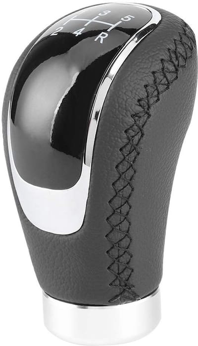 Dailygoods- Versnellingspookknop Universeel - Hoogwaardig ABS/Leer - Inclusief 3 Rubberen Adapters - Slijtvast/Duurzaam - Lichtgewicht/Comfortabel - Pookknop