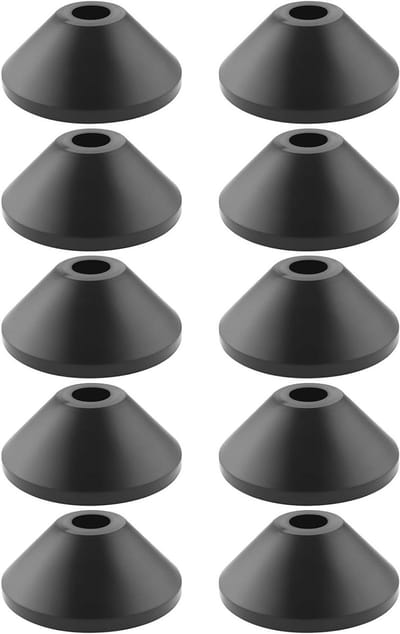 Allecta - Toilet Bolt Rubber Wasmachines Set van 10 stuks voor Toilet Seat Scharnier Vervanging - Antislip Wasmachines - Zwart
