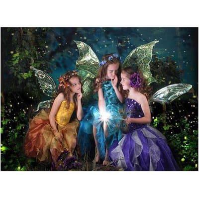 Volledige ronde boor 5D Diy Diamond schilderij engelen babymeisje borduurwerk 20X30CM