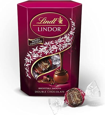 Lindt LINDOR Double Chocolate chocolade bonbons 200 gram - 16 zacht smeltende chocolade bonbons - Kerstcadeau