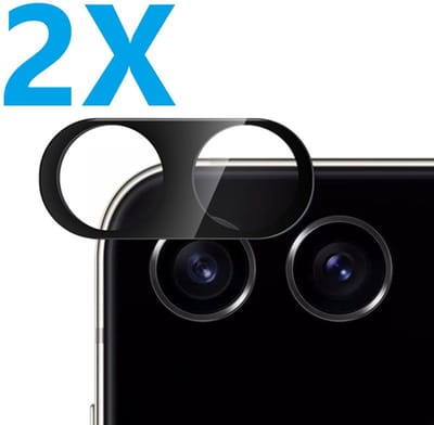 Camera lens Protector 2x Geschikt voor: Samsung Galaxy Z Flip 5 - screen protector - glas - bescherm je camera - beschermglas - Zwart