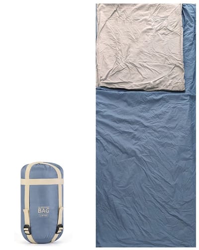 Slaapzak in envelopmodel - Slaapzak - Slaapzak met constante temperatuur voor twee seizoenen - Lichtgewicht en draagbare slaapzak - 190*75 cm - Zacht en comfortabel - Tweewegritssluiting - Geschikt voor buitenreizen, kamperen en wandelen - Blauw