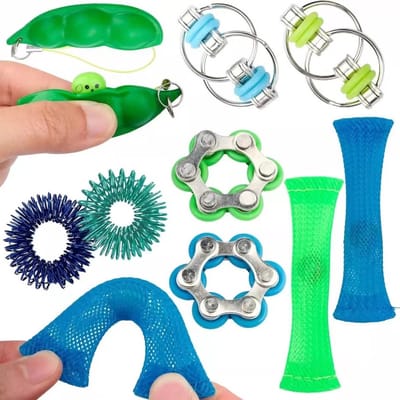 OUYLAF Fidget Toys Pakket - figet toys pakket - Anti-Stress Speelgoed - anti stress speelgoed - anti stress speelgoed volwassenen - 10 Stuks - Leuk als cadeau voor jongens/meisjes - Ondersteunt bij o.a. autisme/ADHD