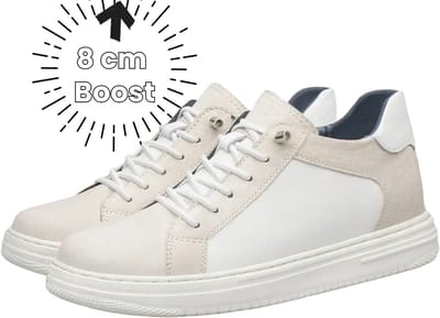 HeightBeast Verhogende Sneakers | +8 cm langer | Liftschoenen | Langer worden | Hoge casual schoenen | Verhoogde zolen | Maat 37 | Crème